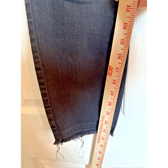 Torrid Denim Jeans‎ Women's Sz 16R Black Distressed Ankle Raw Hem Plus Size - Picture 7 of 8